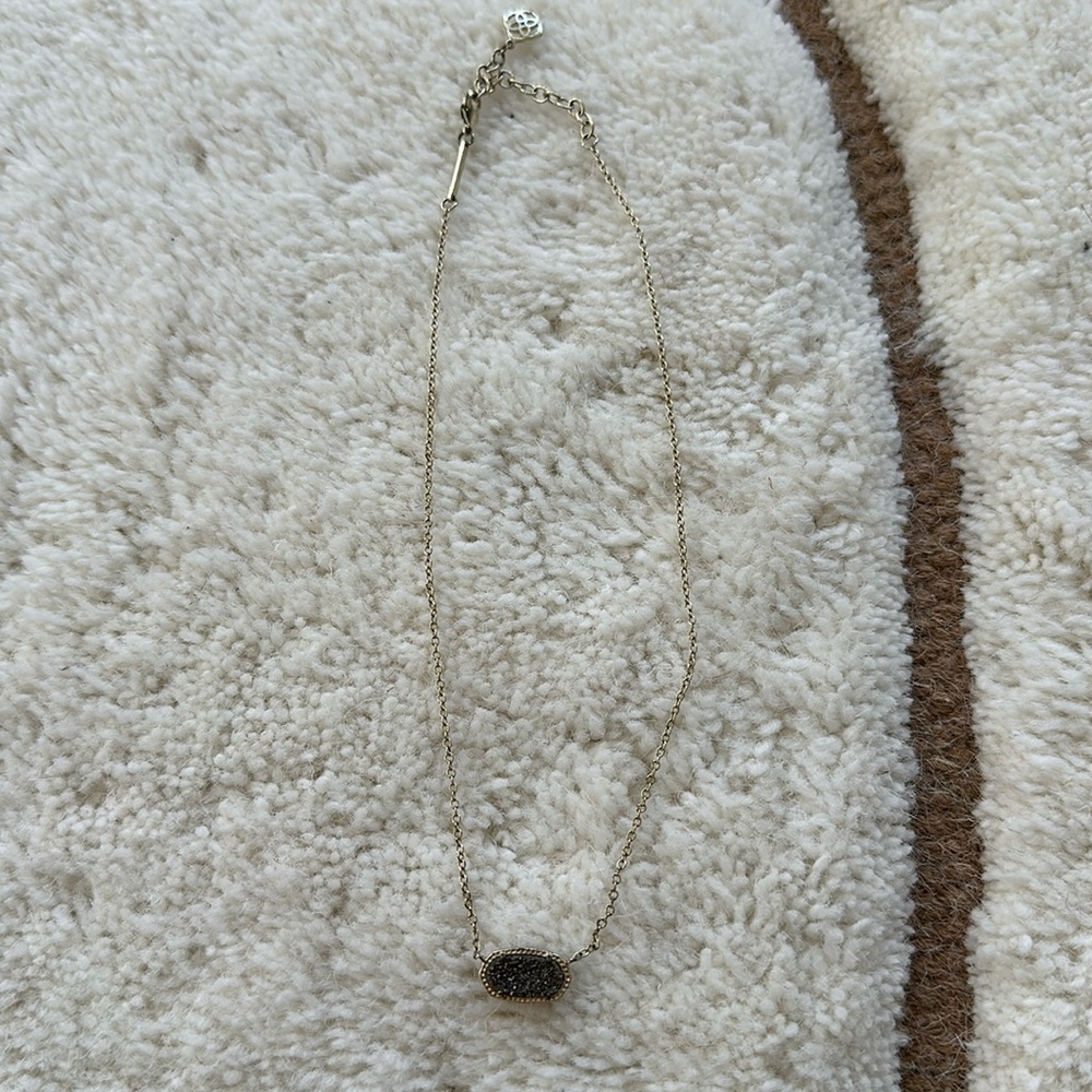Kendra Scott Elisa Gold Pendant Necklace in Platinum Drusy
